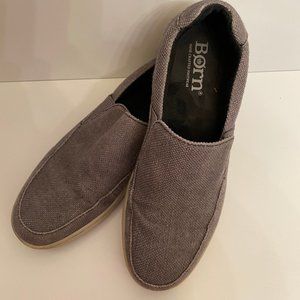 Born Gray Slip On Canvas Shoes Loafers Casual H58142 Men's size 9 1/2 M